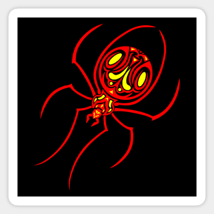 Red and Yellow Tribal / Tattoo Art Spider Sticker